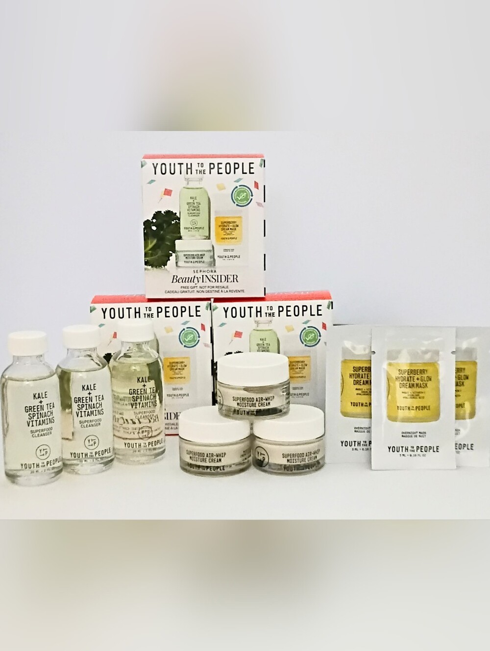 Youth To The People 3 Complete Mini Skincare Sets Bundle NEW 9 Pieces